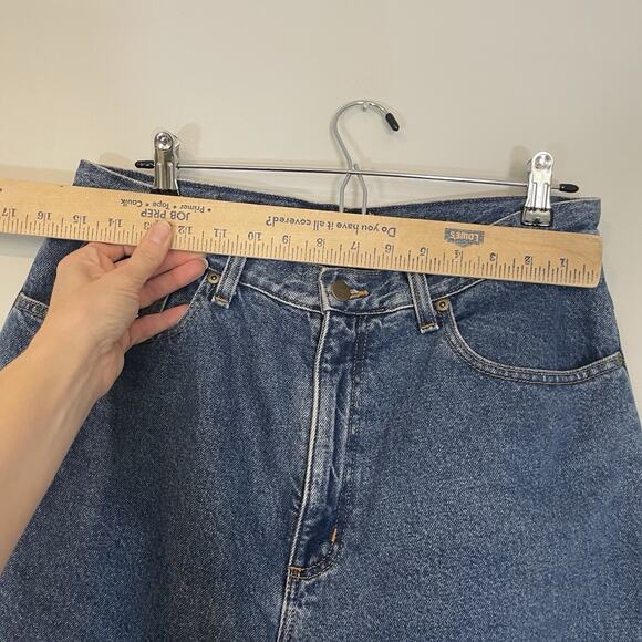 VTG LL Bean Flannel Lined Jeans Womens 14 M/T Double L Mom High Rise Relaxed Fit - Picture 3 of 11